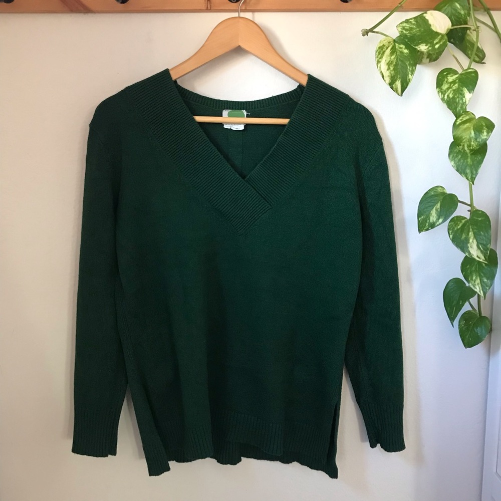 Anthropologie green 3/4 length sweater xs